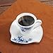Porlien Blue Floral 2-ounce Porcelain Espresso Cups/Demitasse Cups& Saucers Set of 4, for Teatime, Tea Party, Gift for Family & Friends