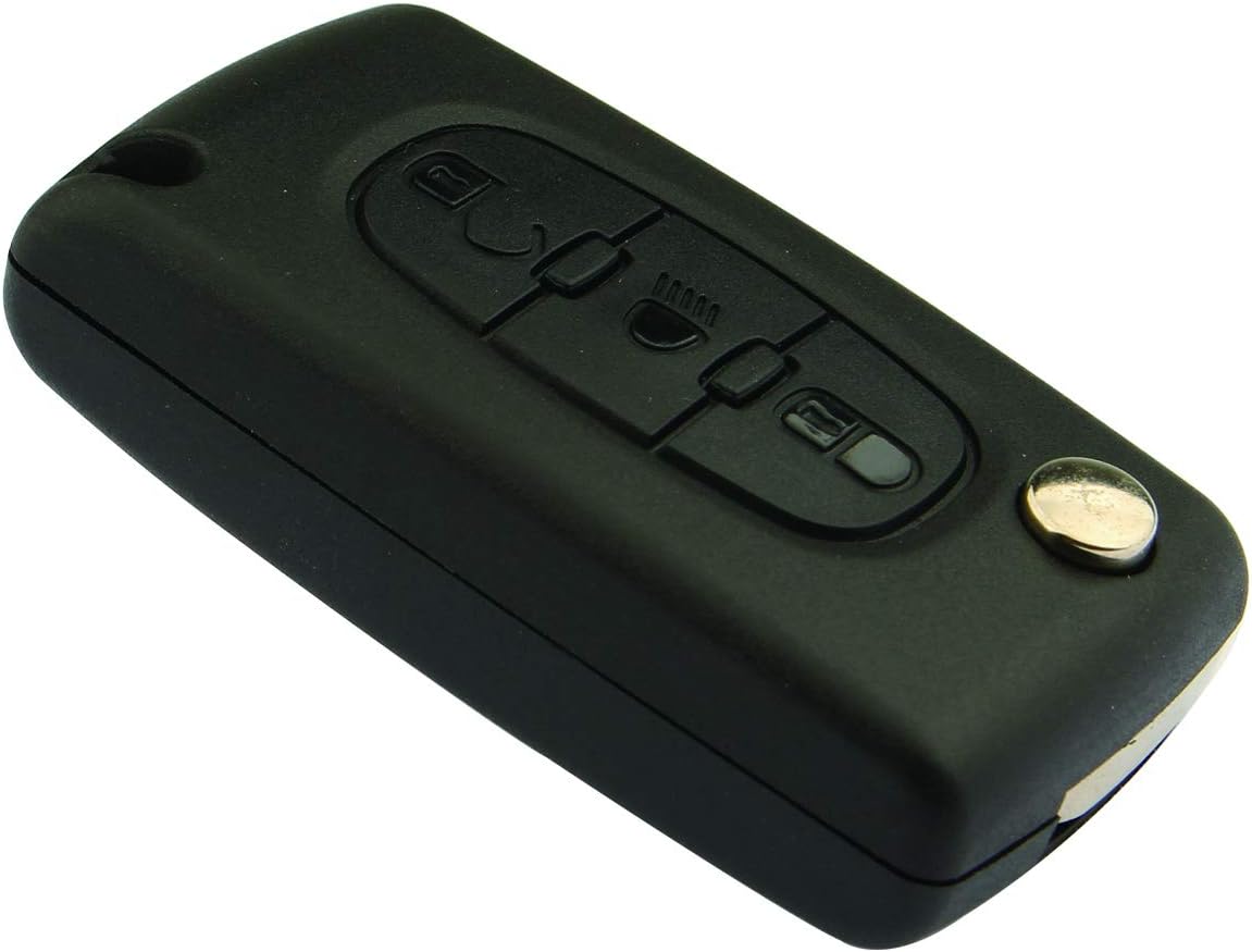 Futheda 3 Buttons Flip Folding Remote Key Fob Case Cover Shell Replacement Compatible with C2 C3 C4 C5 C6 C8 C-Quatre C-Triomphe Xrasa Picasso 307 407 CE0523 HU83 Blade - Image 4