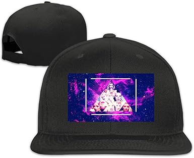 black flat brim baseball cap
