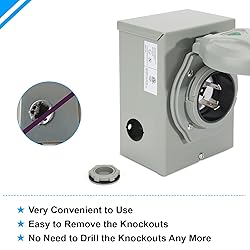 Afurkuot 30 Amp Generator Inlet Box with Pre