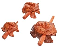 Percussion Instruments Wooden Frog 3 Pcs Set of 4