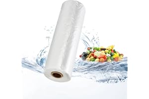 Tapsin 12''x16'' Plastic Produce Bags on a Roll - Clear Plastic Bags for Food, Vegetable, Fruits, Bread, Pet Bags and Grocery