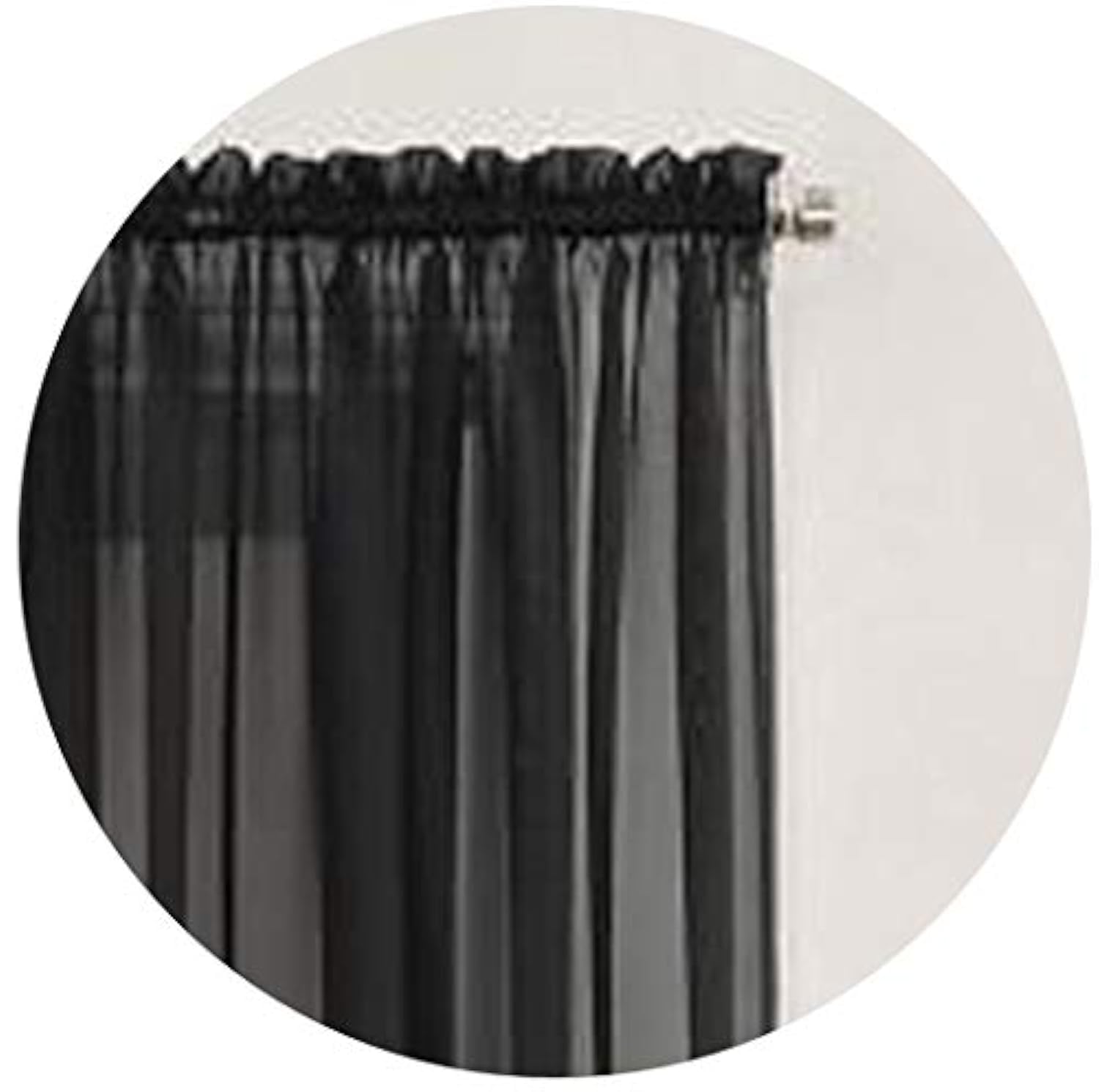 Megachest Woven Voile Slot Top Curtain 2 Panels (black, 78" wideX81 drop(W200cmXH206cm))