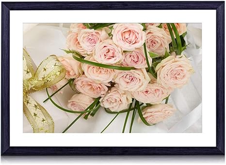 Amazon Co Jp 70cmx50cm 木製の黒色のフォトフレーム バラ花ブーケデコレーションギフト弓 壁掛け 壁飾り 壁ポスター おしゃれ ウォールアート アートパネル 壁の絵 インテリア絵画 額縁 部屋飾り 装飾画 ホーム キッチン
