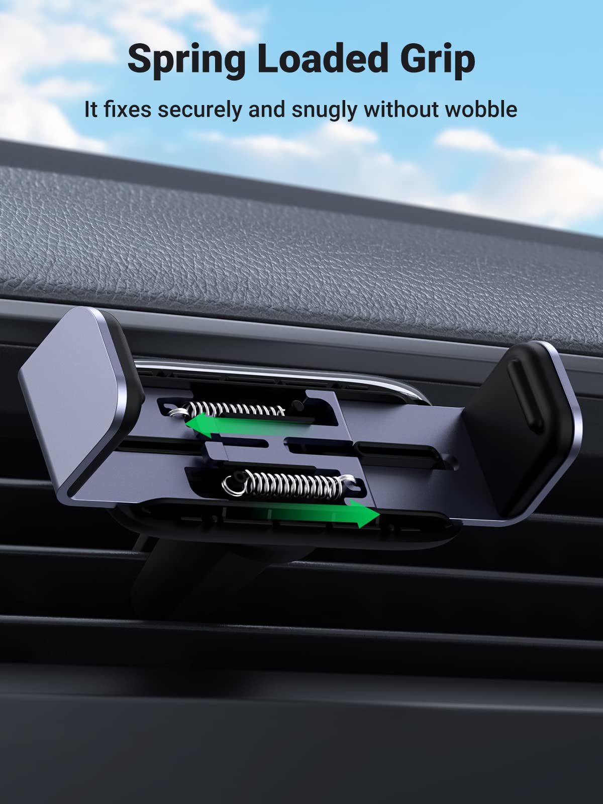 UGREEN Car Vent Phone Mount Air Vent Clip Phone Holder Car Mount Mini Size Compatible with iPhone 17 16 15 14 13 12 Pro Max Mini Plus, iPhone 11 SE XS XR 8 7 6 6S Smartphone