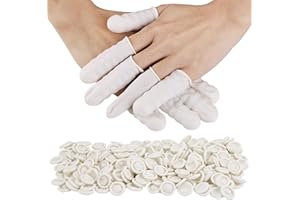 acDesign 300Pcs Finger Cots LargeLatex Finger Cots White Finger Protectors for Injured Finger,Cracked Finger,Sports