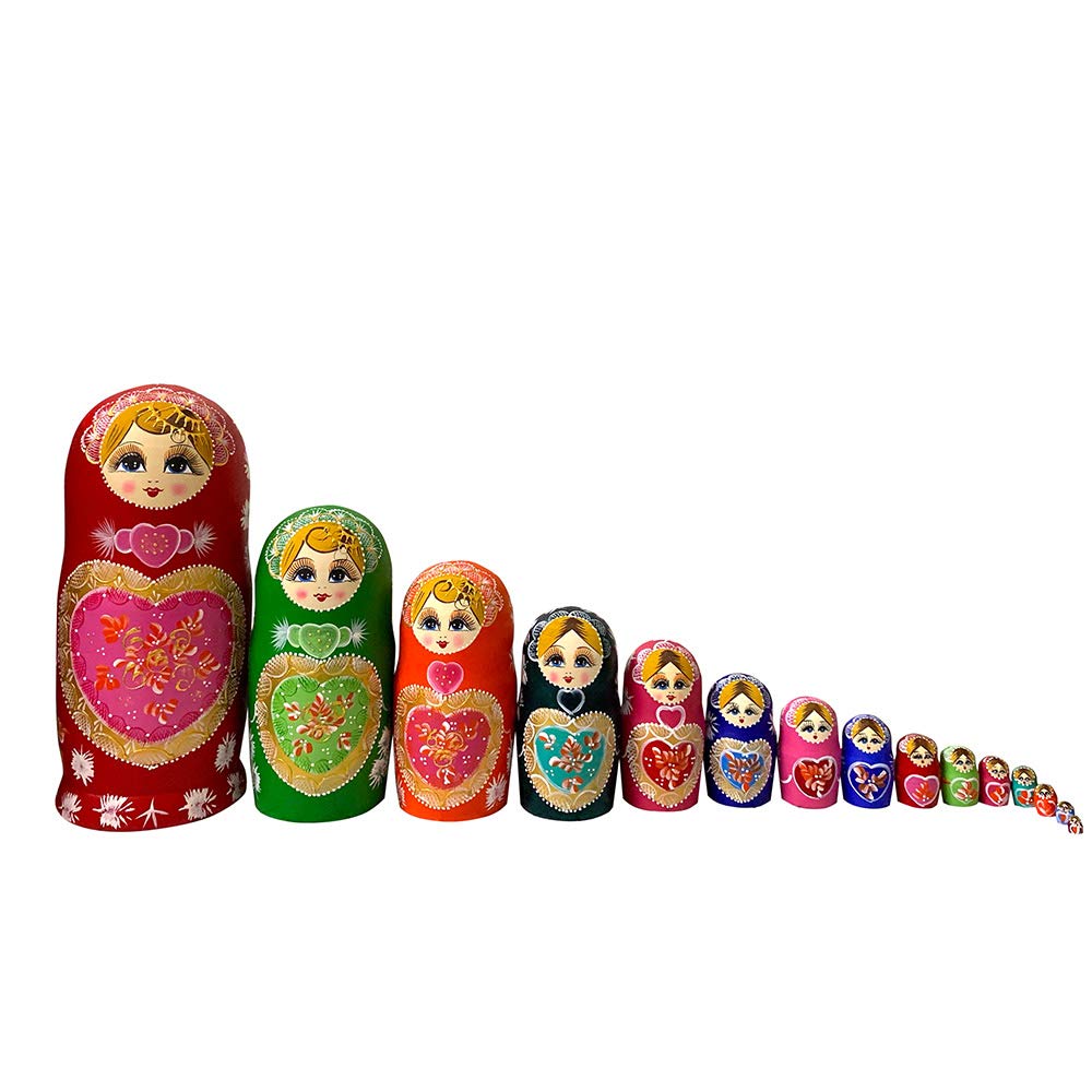 YAKELUS 15pcs Russian Nesting Dolls Matryoshka handmade1595