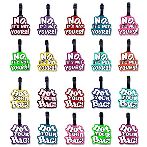 Finex Set of 4 It's NOT Your Bag Random Humor Travel Luggage Baggage Identification Labels ID Tag for Bag Suitcase Plane Cruise Ships with Adjustable Strap - Thumbnail 3