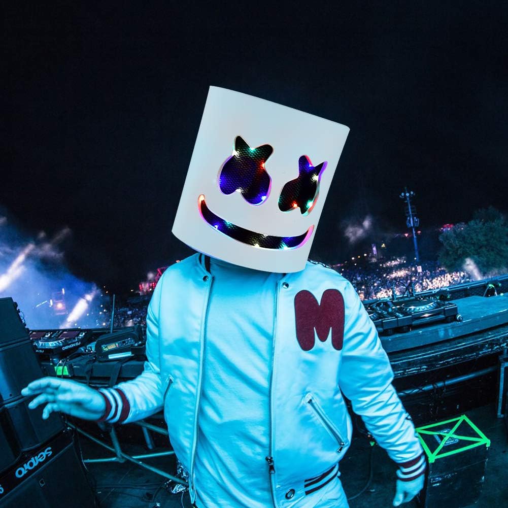 Rednow LED DJ Mask Music Festival Full Head Masks Helmet for Men Women Kids Thanksgiving Christmas Halloween: Clothing