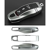 LIMBQS Key Fob Cover for Porsche Macan Panamera 911, Key Chain Keychain Key Cover for Cayenne 718 Cayman Boxster