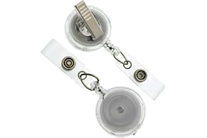 Bulk 25 Pack - Premium Clear (Translucent) Retractable Badge Reels with Alligator Swivel Clip on Back by Specialist ID (Translucent Clear)