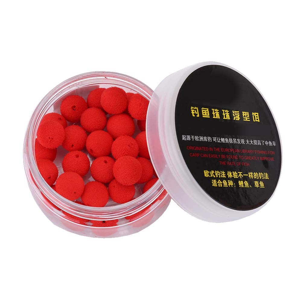 Demeras Carp Fishing Bait 30pcs 10/12mm Smell Up Carp Fishing Bait Floating Ball Beads Feeder Artificial Carp Baits(Red strawberry flavor10MM)