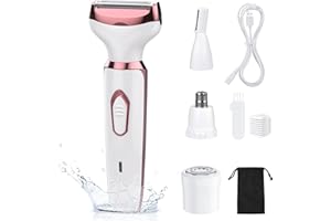ZHIUGUZILLA Electric Razors for Women, 4 in 1 Women Electric Shavers, Hair Trimmer for Women Pubic Hair, Legs, Arm, Underarm, Bikini, Face Shaver, Rechargeable Hair Removal Epliators, Birthday, Christmas Gifts