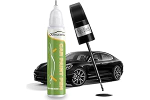 Carhuewell Black Touch Up Paint for Cars, Black Rim Scratch Remover Pen Automotive Wheel Scratch Fix Gloss Paint (Pure Black)