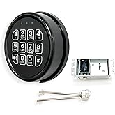 YOSEC Gun Safe Lock Replacement with Black keypad and Solenoid Override Key, Electronic keypad Lock for Safe Box and Vault Door