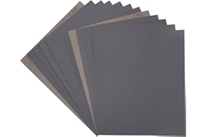 MAXMAN Sandpaper 400 Grit, Wet Dry Sanding Sheets 9 x 11 Inch, Silicon Carbide Abrasive Sander Paper Advanced Sand Paper for Wood Furniture Finishing, Metal Sanding, Automotive Polishing, 12-Sheets