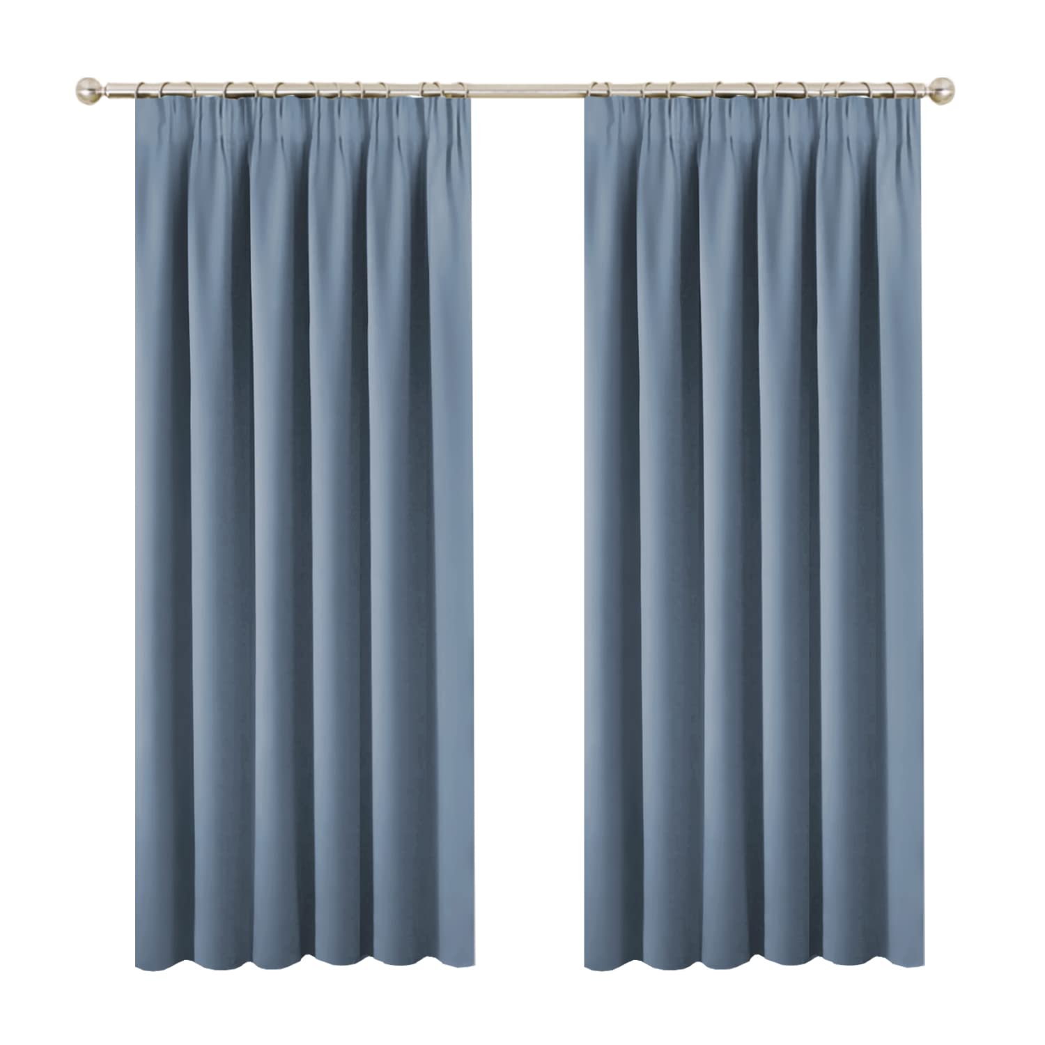 BellaHills Blackout Curtain Set, Thermal Insulated & Energy Efficiency Window Draperies for Guest Room, Full Shading Panels for Shift Worker and Light Sleepers, 46 x 72 Inch, 2 Panels, Stone Blue