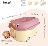 Froppi 70L Toy Box with Lid Pink on Wheels 2 Pack XL Storage view 2