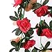 Felice Arts 5PCS Artificial Rose Vine Fake Rose Vine Floral Ivy Garland Wedding Garland Hanging Rose Ivy Artificial Rose Wisteria for Home Garden Party Wedding Market Décor Craft Art-Pink