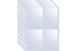 WITHYU 40 Pack 320 Pockets 6 Ring A5 Binder Sleeves,2.5x3.5”Photocard Sleeves,Double-Sided 4 Pocket Kpop Photocard Page Protector,Ultra-Clear Trading Card Sleeve Sheets for Game Cards,Photocard