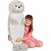 Tezituor 39 inch Giant Seal Stuffed Animal, Long Seal Plush Body Pillow, Hugging Soft Stuffed Ocean Seal Plush for Sleeping Kids Girlfriend