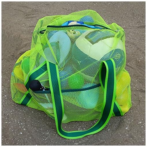 Leberna Large Beach Foldable Lightweight Beach Toy Bag Mesh Bag for