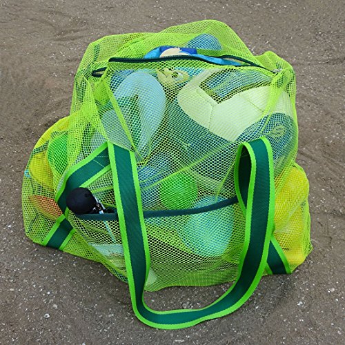 Leberna Large Beach Foldable Lightweight Beach Toy Bag Mesh Bag for