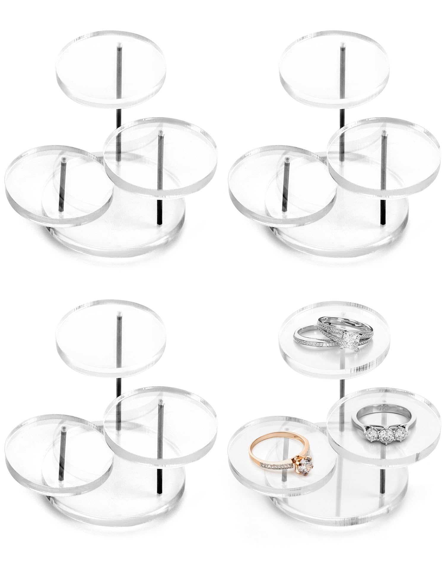Photo 1 of **MISSING PARTS/check clerk comments**
QWORK Mini 3-Tier Clear Acrylic Display Risers – Small Jewelry & Figurine Stand for Home, Storefront & Exhibits, 4 Pack