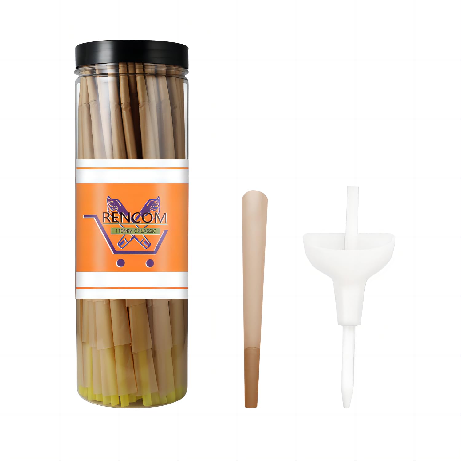 Photo 1 of Classic King Size Cone-Pre rolled cone- Cones rolling papers-Pre Rolled Cone-120 Pack (4.33inches/110mm) - Rolling Papers Cones - Rolling Paper with Tips - Slow burning rolling paper-Easy to Use (120?Classic Cones + Loader?)