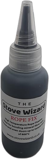 The Stove Wizard Black Stove Rope Kit 6mm x 2.5m with 50ml Adhesive view 2