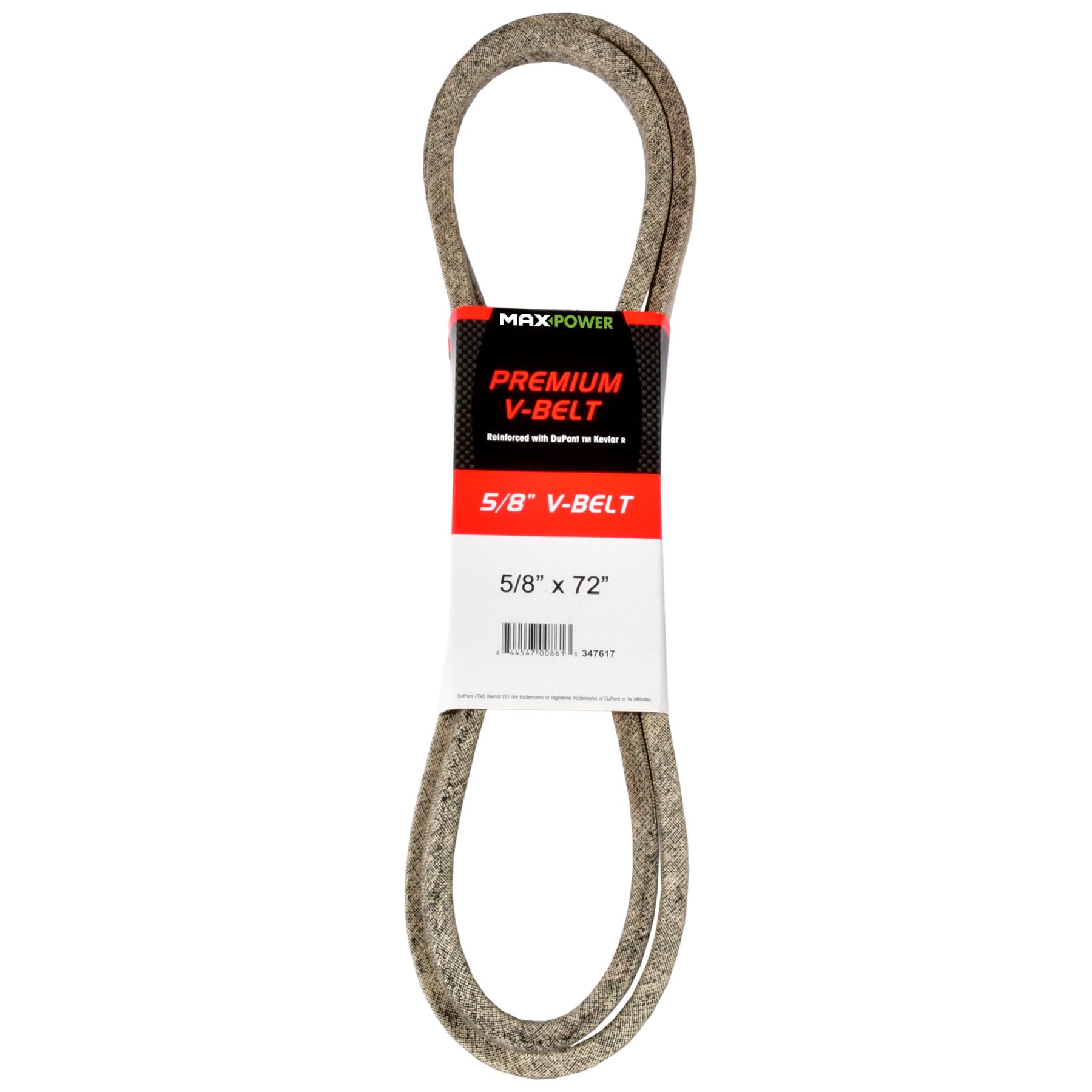 Maxpower 347617 Premium Belt Reinforced with Kevlar Fiber Cords, 5/8" x 72"