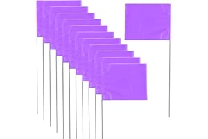 XIJIXI Marking 30 Pack Yard Flags - 12 x 2.5 x 3.5 Inch Landscape Flags for Lawn, Survey, Sprinkler, Irrigation (Purpul)