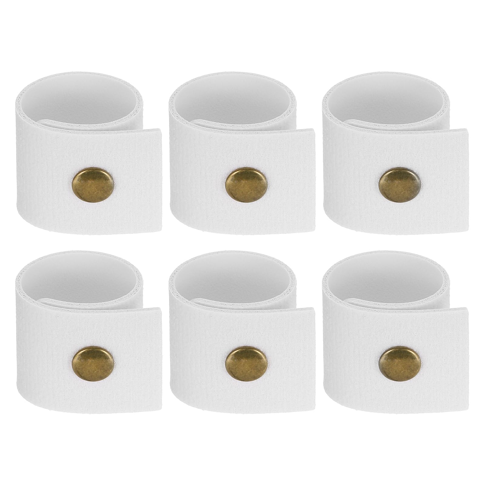 PATIKIL Napkin Rings, 6 Pcs Leather Napkin Rings Rustic Holder for Table Decor Thanksgiving Farmhouse Wedding Fall Banquets Dinner Party Ornaments Classic, White