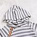 Besokuse Newborn Baby Boys Girls Hooded Sweatshirt T-shirt Tops+Striped Pants Kids Outfits Clothes Set (Grey, 18-24Months)