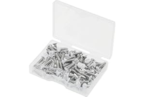 JUNLIWEI Wall Plate Screws, 100 pcs White Outlet Screws 1/2" Long 6-32 Thread Light Electrical Cover Panel Switch Plate Screws