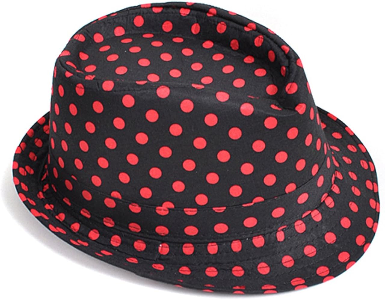red and black fedora hat