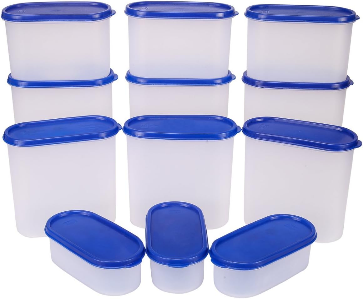 Mahaware Tallboy Modular Kitchen Food Storage Plastic Containers, Set Of 12 Pcs