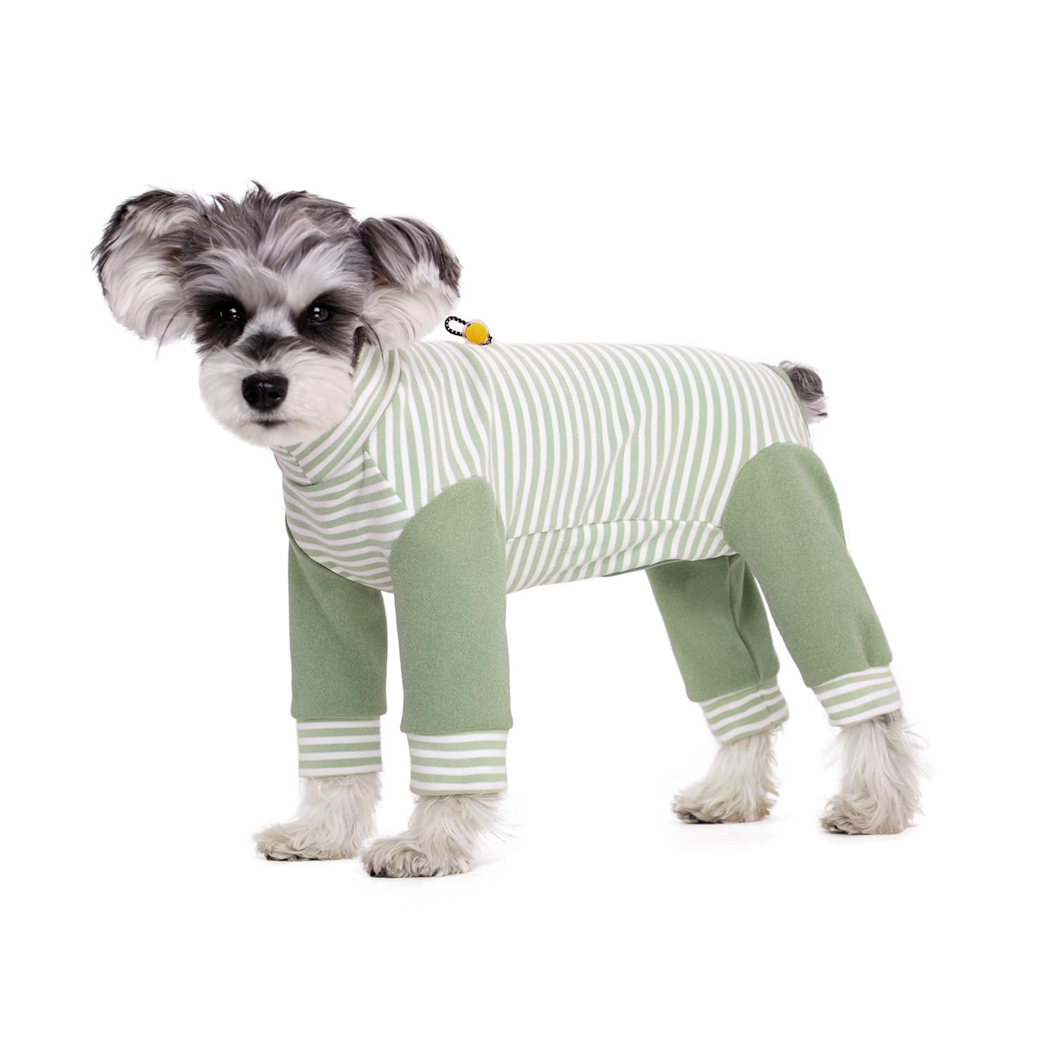 Small Dog Recovery Suit, Stripe Anti-Shedding Dog Pajamas Pjs, After Surgery Dog Jumpsuit, Dog Sweater Coat for Puppy Small Dog_L(Green)