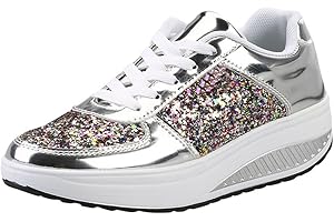 WILLISOS Rhinestone Sneakers for Women Sparkle Tennis Shoes Glitter Bling Sneakers Platform White Fashion Party Wedding Shoes