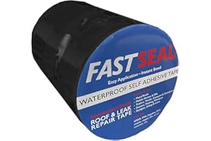 FastSeal RV Roof Tape, 12" x 50' Black - UV-Resistant RV Sealant for Camper Roof Repair, Stops Leaks - Eternabond Equivalent
