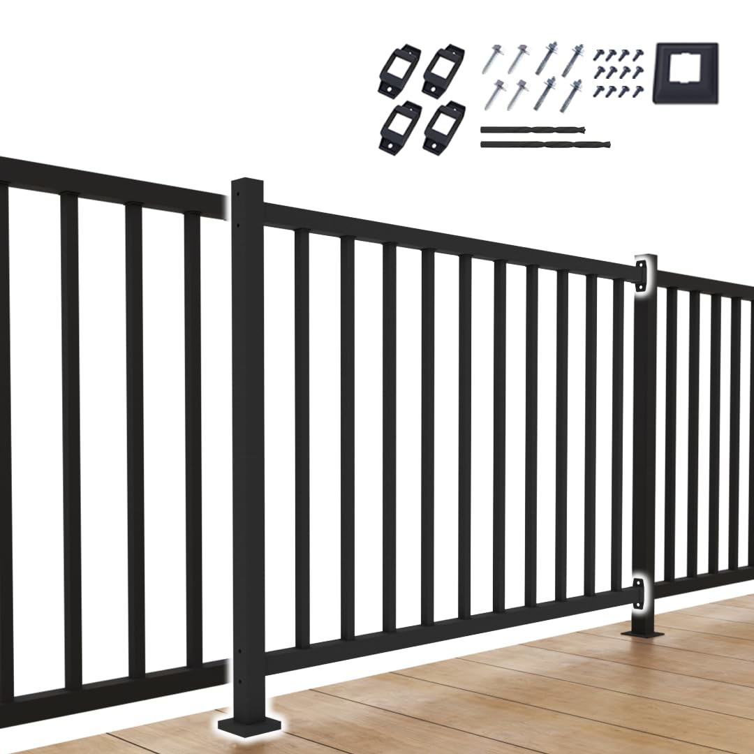 CR Fence & Rail Deck Railing Kit - Outdoor Metal Porch Railing with ...