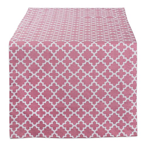 DII Lattice Cotton Table Runner for Dining Room, Foyer Table, Spring
Parties and Everyday Use - 14x108", Rose Pink and White