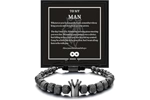FAOYUDAWEI To My Man Bracelet Adjustable Straighten Your Crown Bracelets Mens Gift Ideas Husband Anniversary Birthday Christmas Valentine Gifts From Wife Girlfriend with I Love You Forever And Always