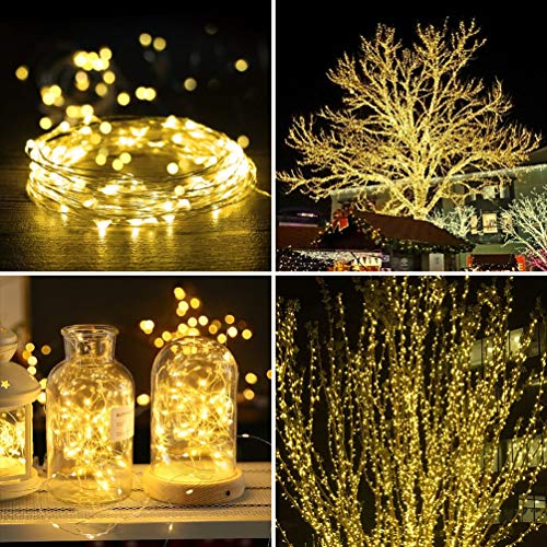 Battery Powered Fairy String Lights[Remote & Timer] 5M 50 LEDs Fairy Lights Decorative Lighting Waterproof for Outdoor and Indoor Party Wedding Birthday Home Bedroom Warm White[Energy Class A+]