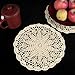 kilofly Crochet Cotton Lace Table Placemats Doilies Value Pack, 4pc, Beige, 10 inch