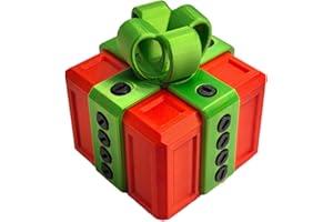 GENERIC Annoying 3D Printed Gift Box with Screws - Funny Christmas Decoration, Magic Gift Box for Friends (Red and Green, Black Button)