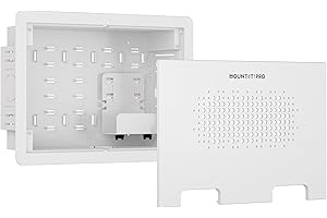 Mount-It! PRO 9" Recessed TV Box, in-Wall Media Box with 2 Outlet Knockouts, Ventilated Enclosure for Samsung One Connect, Ap