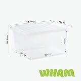 Wham Pack 5 Crystal 37L Box and Lid Storage Containers UK Made view 3