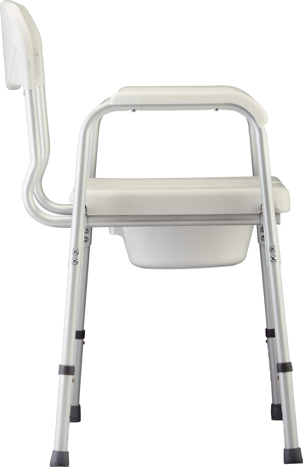 NOVA Heavy Duty Bedside Commode, Extra Wide Seat, 450 lb. Weight Capacity, Seat Height Adjustable, Stand Alone or Over Toilet Commode, White: Health & Personal Care