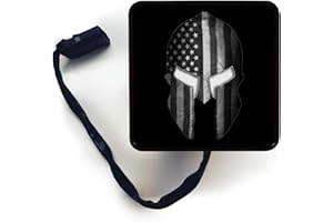 BLACK11 DESIGNS CUSTOM LICENSE PLATE FRAMES USA Patriotic Eagle American Flag Custom Designed Trailer Receiver LED Brake Light for 2 x 2 inch Tow Hitch Car Truck Accessories (Spartan Helmet)